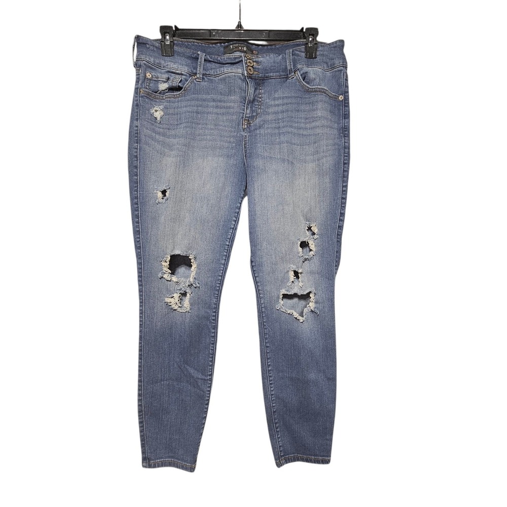 Torrid Women Blue Distressed Streetwear Skinny Jegging Jeans 20R Grunge Rocker